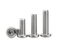 M2 M3 M4 M5 M6 M8 M10 304 Stainless Steel Large Flat Hex Hexagon Socket Head Furniture Rivet Screw Connect Joint Bolt(5mm,50pcs M3)