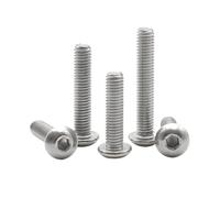 M2 M3 M4 M5 M6 M8 M10 M12 DIN7380 304 Stainless Steel Hex Hexagon Socket Pan Round Head Screw Mushroom Button Bolts(60mm,M10 (5pcs))