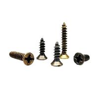 M2-M3 Phillips Flat Countersunk Head Self-Tapping Wood Screw 20Pcs, Black-20pcs, M3x8mm(Antique brass-20pcs,M3x8mm)