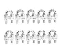M2-M32 Wire Rope Clamp, Cable Clip Clamps, U Bolt Clamp | 304 Stainless Steel Cable Clip, for Ø 2-32mm Wire Rope Cable, Garden Industry Household Use(M4 10pcs)