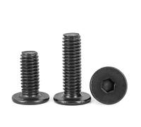 M2-M6 Black Stainless Steel Hex Socket Ultra Thin Super Low Flat Head Allen Cap Bolt, 20pcs, M4x5mm