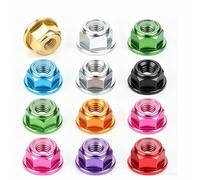 M2-M8 Color Anodized Aluminum Insert Flange Lock Nuts For RC FPV Racing Drone Model Assembly(Purple,M4 (6pcs))