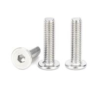 M2-M8 Stainless Steel Hex Hexagon Socket Ultra Thin Super Low Flat Wafer Head Bolt, 10pcs, M4x20mm