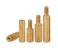 M2 Solid Brass Copper Round Standoff Spacer Support Pillar Column M-F F-F Male-Female Female Nut For PCB Board L=3-42mm 30pcs(Male-female,42MM_M2)
