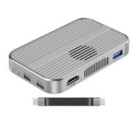 M2 SSD Enclosure USB-C, NVMe Enclosure with Aluminum Alloy Case, All-in-One Hard Drive Enclosure, 10 Gbps Transfer, HDMI Interface, 4K 60 Hz Support, SSD Enclosure