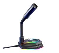 M2 USB Gaming Microphone with RGB Light, Rotary Control Knob, Plug and Play Compatible with PC, Laptop, Recording