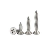 M2 Wood Screws, Self-Tapping Head Countersunk Screws, Nickel-plated wood screws, M2 x 4/5/6/7/8/10/12/14/16mm, 100 Pcs(M2*14)