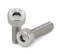 M2 x 10mm Allen Socket Head Cap Screws (20pk) - ISO 4762 A2-70 Stainless Steel Allen Hex Drive Machine Screws - Full Thread Metric Fasteners for DIY, Engineering, 3D Printing M2 M3 M4 M5 M6 M8 (20pk)