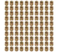 M2 x 3mm Brass Cylinder Knurled Threaded Round Insert Embedded Nuts 100pcs