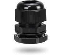 M20 20mm IP68 Waterproof Black Plastic Cable Glands Connectors with Locknut and Washer Pack of 10