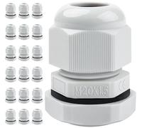 M20 Cable Glands 20Pcs - Caianwin 20mm Stuffing Glands IP68 Waterproof Plastic Nylon Compression Glands Connectors for Electrical Boxes Junction Boxes Wall-Mounted Distribution Boxes
