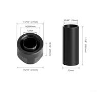 M20 Collet Chuck Adapter with Nut for 6mm 6.35mm 8mm 10mm Bits, Carbon Steel Split Bushing Converter for Engraving and Woodworking Router, Compatible (12x10)