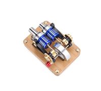 M20-W-01 Hot Air Stirling Engine, Alpha Type Scale Beam Twin Cylinder Double Piston Engine Model for External Combustion, Gift for Science and Technology Lovers