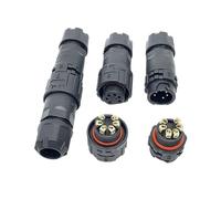 M20 Waterproof Connector 2 3 4 5 6 Pin Solder-free Screw Wiring Push-pull Self-locking Aviation Plug Industrial Panel Socket(Male Female Butt,2P)