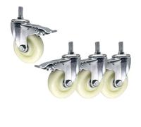 M20x60mm Heavy Duty Threaded Stem Casters Set of 4 Quiet Abrasion Resistant with Brake Ideal for Furniture and Equipment Mobility Replacement Wheels