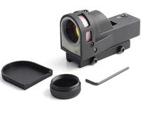 M21 1x30mm Fiber Optic Red Dot Compact Sight, Self-Illuminated Reflex Scope with Integrated QD Quick Release Mount Base, w/Lens Protection & Anti-Glare Cover, Fits Standard 20mm Rail