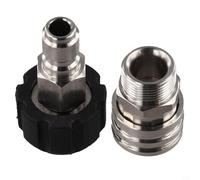 M22 14 Stainless Steel Adapter Kit for Pressure Washers with Quick Connect 3/8 Inch Connector Suitable for Various Cleaning Applications