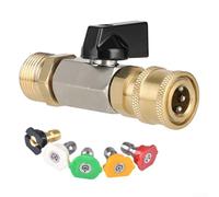 M22 14MM Adapter with Quick Release Ball Valve Compatible with Standard Pressure Washer Nozzle Systems (Adapter+ 5 nozzles)