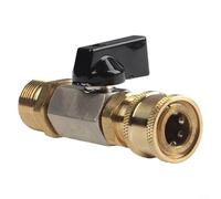 M22 14MM Pressure Washer Adapter with OnOff Ball Valve Functionality and Quick Coupling for 4500 PSI Operation (Adapter)