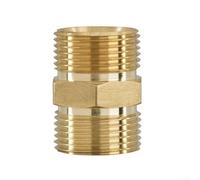 M22 15mm Male Thread to Male Thread Brass Coupler for High Pressure Water Applications in Detailing and Maintenance