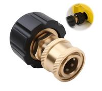 M22 Female to 1/4 Pressure Washer Adapter, Quick Connect Socket for Pressure Washer Gun and Hose, 3/8 Inch Socket to M22 14mm Metric Coupling Brass Internal Thread Connecting Parts for BOSTITCH