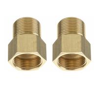 M22 Hose Adapter 15mm Male to 14mm Female Pressure Washer Coupler, 2 Pcs | Easily convert a metric M22 15mm male thread to an M22 14mm female thread for secure pressure washer hose connection.