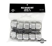 M22 NYLOC NUT - A2 Stainless Steel Lock Nuts Grade 304 Metric - DIN 985 - by POWCOG® - Pack of 10