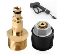 M22 Pressure Washer Adapter for Karcher K2 K3 K4 K5 K6 K7, Brass Quick Connect Hose Pipe Fittings, High Pressure Washer Gun to Hose Converter Tool, M22 14mm Fitting Connector