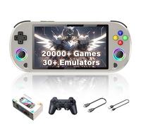 M22 Pro Portable Retro Game Console 64GB with Built in 20000+ Video Games 30+ Emulators, 5.0 Inch HD Screen, 3000mAh Battery, Plug and Play Handheld Emulator Gaming with a Game Controller (Grey)