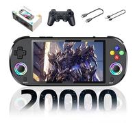 M22 Pro Retro Handheld Game Console,20000+ Games,30+ Emulators,EmuELEC System Portable Video Gaming Console,5-inch IPS 16 Million Color RGB Screen,with 2.4G Wireless Controller,3000mAh (Black-64G)