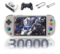M22 Pro Retro Handheld Game Console,30000+ Games,30+ Emulators,EmuELEC System Portable Video Gaming Console,5-inch IPS 16 Million Color RGB Screen,with 2.4G Wireless Controller,3000mAh (White-128G)