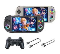 M22 Pro Retro Handheld Game Console with Video Game Controller, 5 Inch Display Portable Mini Gaming Console with 3D Games, 30+ Emulators, 3000mAh, 16 Million Color RGB Joystick Lighting (Black-128G)