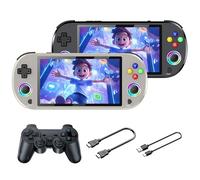 M22 Pro Retro Handheld Game Console with Video Game Controller, 5 Inch Display Portable Mini Gaming Console with 3D Games, 30+ Emulators, 3000mAh, 16 Million Color RGB Joystick Lighting (Grey-128G)