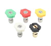 M22 to 1/4 Inch Quick Connect High Pressure Washer Ball Valve, 4500 PSI On/Off Switch, Stainless Steel Nozzle Set for Automotive Washing(5-color nozzle)