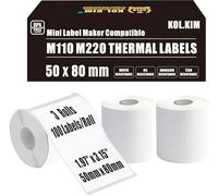 M220 Labels M110 Thermal Labels for Phomemo M110 Labels m220 M120 M221 Label Maker Tape Refill for CLABEL 221B Label Refill 1.97'' x 3.15'' 50x80mm 3 Rolls White