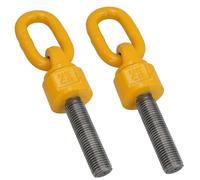 M24 x 120mm Swivel Rotating Lifting Point Eye Bolt with Ring 3.15 Ton Capacity 2pc