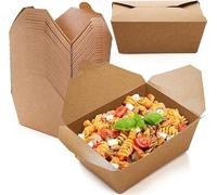 M25 PACKS 50 X No.1 / 750ml Takeaway Food Snack Boxes Cardboard Leak Proof Design Biodegradable Kraft Food Containers (130/112x106/90x65mm-750ml/26oz) (50)
