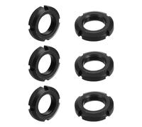 M25x1.5mm Retaining Four-Slot Slotted Round Nut, 6Pcs Carbon Steel Round Lock Nut for Various Rolling Bearings, Industrial Field, Black