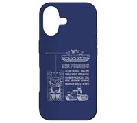 M26 Pershing American WW2 Tank Infographic Blueprint Diagram Case for iPhone 17