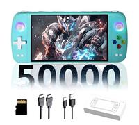M27 Retro Handheld Game Console 51000+ Games,30+ Emulators,EmuELEC System,1024*600P 7-Inch IPS Screen Handheld Retro Gaming Console,3000mAh Portable Emulator Handheld,Plug and Play (Green, 256G)