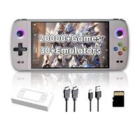 M27 Retro Handheld Gaming Console,20000+ Games,30+ Emulators,1024*600P 7″ IPS Screen Retro Game Console,16 million color RGB rainbow light Portable Video Gaming Console,EmuELEC System (Gray-64G)