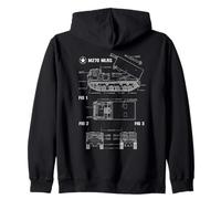 M270 Multiple Launch Rocket System MLRS Blueprint Zip Hoodie