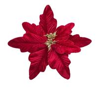 M2cbridge Large Christmas Poinsettia Glitter Foldable Floral Picks Stems for Christmas Tree Decorations Wedding Centerpiece (6pcs Wine Red)