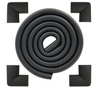 M2cbridge U Shape Extra Thick Furniture Table Edge Protectors Foam Baby Safety Bumper Guard 6.5 Ft (Black with 4 Corners)