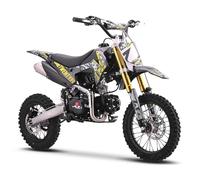 M2R Racing KXF125 120cc Grey Pit Bike 2025 Model - 14/12 Wheels - Mid-Size Off Road Dirt Bike for Teens - Hydraulic Suspension