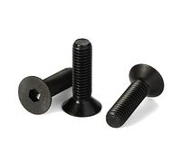 M3-0.5 x 10mm Flat Head Socket Cap Screws, Alloy Steel Class 10.9 Black Oxide, DIN 7991, Fully Threaded, 100 PCS
