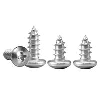 M3*12 Phillips Pan Head Wood Screws 304 Stainless Steel Self-Tapping Screws for Wood Full Thread Woodworking fastener (100pcs)