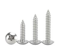 M3 14mm 304 Stainless Steel Phillips Pan Head Self-Tapping Wood Screws 10-Pack