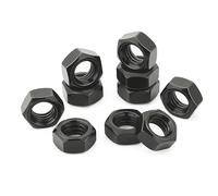 M3(3mm) Stainless Steel Hex Nuts Black for Bolts & Screws Full Nuts with Coarse Thread DIN 934(Pack of 100)