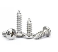 M3.5 * 18 Phillips Pan Head Wood Screws 304 Stainless Steel Self-Tapping Screws for Wood Full Thread Woodworking fastener (100pcs)